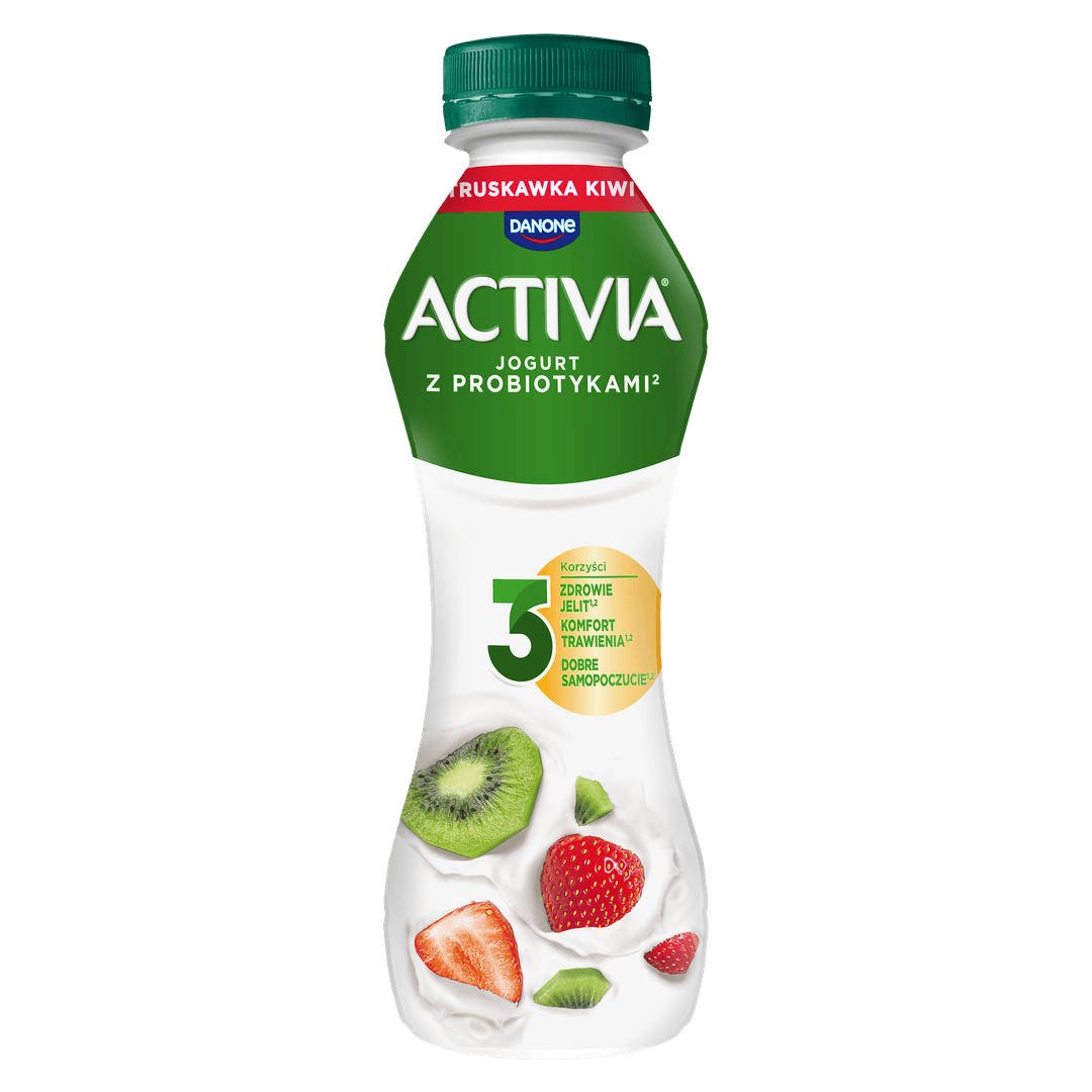 DANONE ACTIVIA Jogurt truskawka kiwi. 17,82 zl/kg