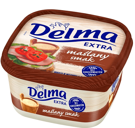 DELMA EXTRA Margaryna maslany smak. 12,42 zl/kg