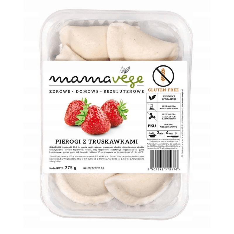 MAMAVEGE Pierogi z truskawkami bezglutenowe. 64,69 zl/kg