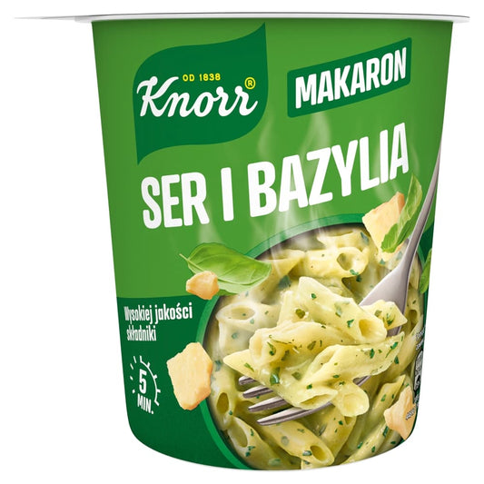 KNORR Makaron ser i bazylia w kubku. 102,79 zl/kg