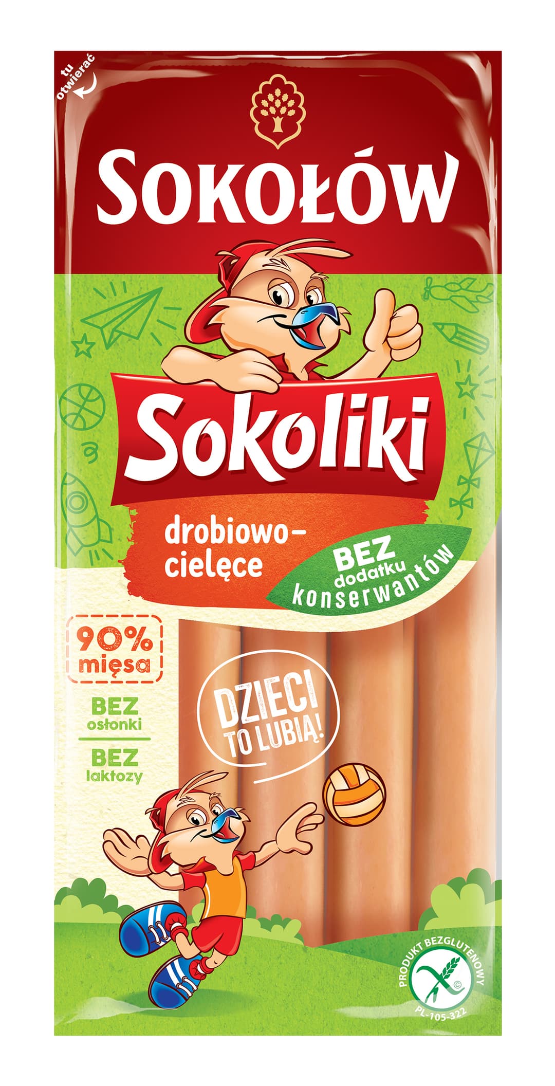 SOKOLOW SOKOLIKI Parowki drobiowo - cielece. 30,64 zl/kg
