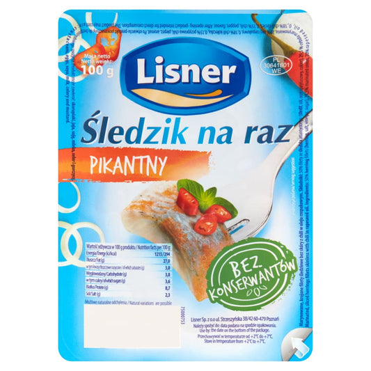 LISNER Sledzik na raz pikantny. 38,90 zl/kg