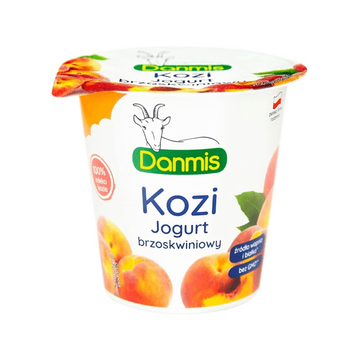 DANMIS Jogurt kozi o smaku brzoskwiniowym. 27,92 zl/kg