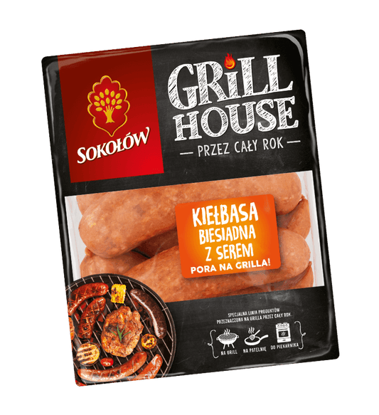 SOKOLOW Kielbasa biesiadna z serem. 39,65 zl/kg