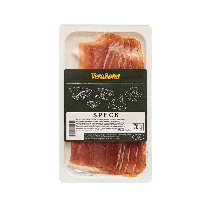 VERABONA Speck surowy dojrzewajacy plastry. 127,00 zl/kg