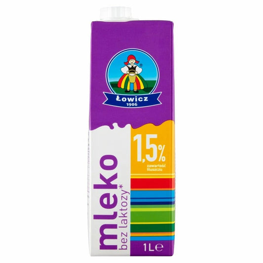 LOWICZ Mleko UHT 1,5 % bez laktozy. 4,99 zl/l