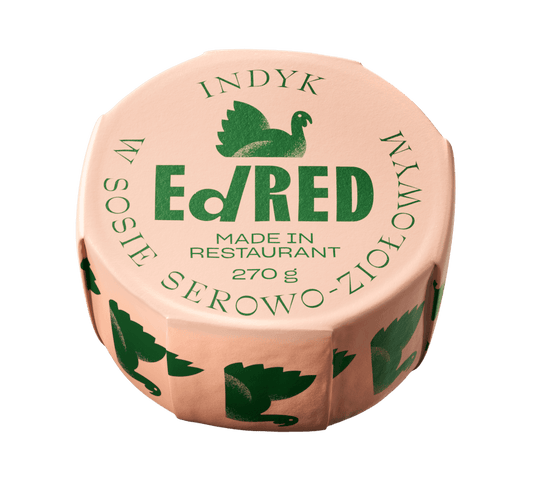 ED RED Konserwa indyk w sosie serowo-ziolowym. 106,26 zl/kg