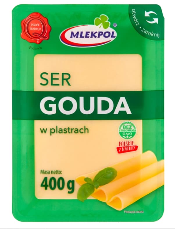 MLEKPOL Ser Gouda w plastrach. 48,73 zl/kg